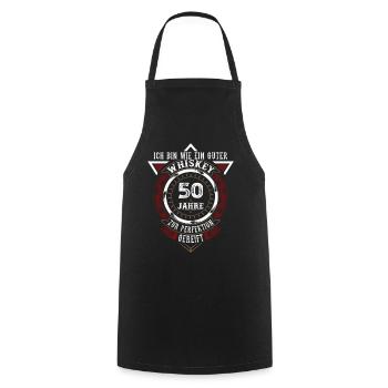 50. Geburtstag Whiskey Whisky - Kochschürze - Schwarz - Vorne - AI Model Male 185 dark (185cm)