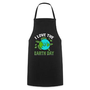 Environment Turtle Earth Day I love Earth Day - Cooking Apron - black - Front - AI Model Male 185 dark (185cm)