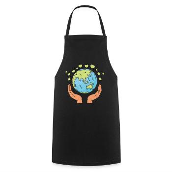 Rettet den Planeten, Klimawandel, Umwelt, Tag der - Kochschürze - Schwarz - Vorne - AI Model Male 185 dark (185cm)