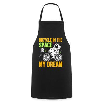 Bicycle in space is my dream - Astronauts - Cooking Apron - black - Front - AI Model Male 185 dark (185cm)
