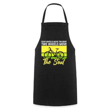 Quatre roues déplacent le corps Deux roues - vélo - Tablier de cuisine - noir - Devant - AI Model Male 185 dark (185cm)