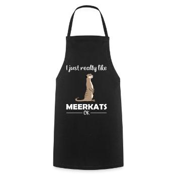 Meerkat Lover Funny Saying Gift - Cooking Apron - black - Front - AI Model Male 185 dark (185cm)