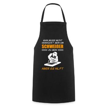 Schweißer Lustiger Spruch Handwerker Geschenk - Kochschürze - Schwarz - Vorne - AI Model Male 185 dark (185cm)