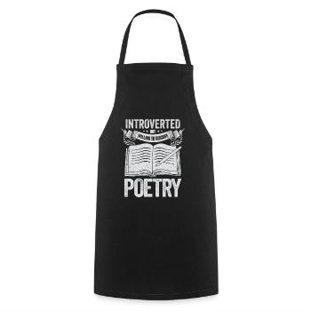 Poetry-Slam Lyrik Dichtkunst Dichter Poet Geschenk - Kochschürze - Schwarz - Vorne - AI Model Male 185 dark (185cm)