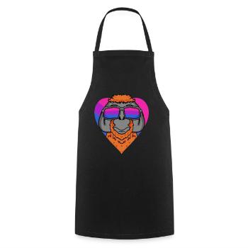 Cadeau orang-outan bisexuel - Tablier de cuisine - noir - Devant - AI Model Male 185 dark (185cm)