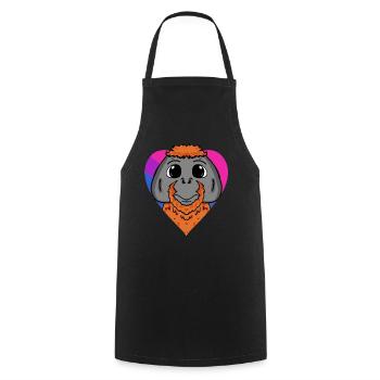 Cadeau orang-outan bisexuel - Tablier de cuisine - noir - Devant - AI Model Male 185 dark (185cm)