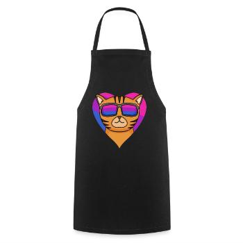 Cadeau bisexuel Bengal Cat Cat - Tablier de cuisine - noir - Devant - AI Model Male 185 dark (185cm)