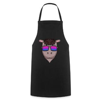 Cadeau de cheval bisexuel - Tablier de cuisine - noir - Devant - AI Model Male 185 dark (185cm)