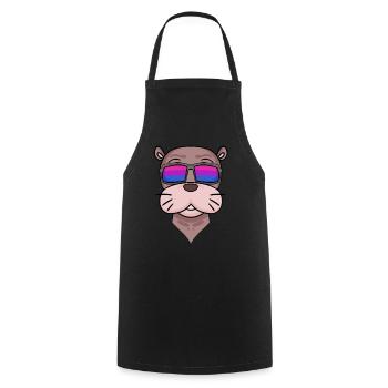 Cadeau bisexuel d’lion de mer - Tablier de cuisine - noir - Devant - AI Model Male 185 dark (185cm)