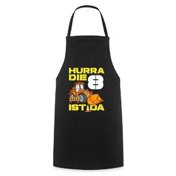 Excavator 8th Birthday Excavator Driver Boy Gift - Cooking Apron - black - Front - AI Model Male 185 dark (185cm)