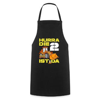 Excavator 2nd Birthday Excavator Driver Boy Gift - Cooking Apron - black - Front - AI Model Male 185 dark (185cm)
