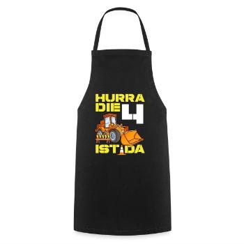 Excavator 4th Birthday Excavator Driver Boy Gift - Cooking Apron - black - Front - AI Model Male 185 dark (185cm)