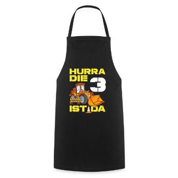 Excavator 3rd Birthday Excavator Driver Boy Gift - Cooking Apron - black - Front - AI Model Male 185 dark (185cm)