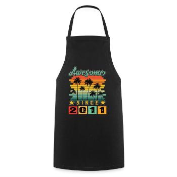 Awesome Since 2011 - Cooking Apron - black - Front - AI Model Male 185 dark (185cm)