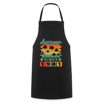 Awesome Since 1981 - Cooking Apron - black - Front - AI Model Male 185 dark (185cm)