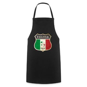 Ragusa Italien Wappen Flaggen Design - Kochschürze - Schwarz - Vorne - AI Model Male 185 dark (185cm)