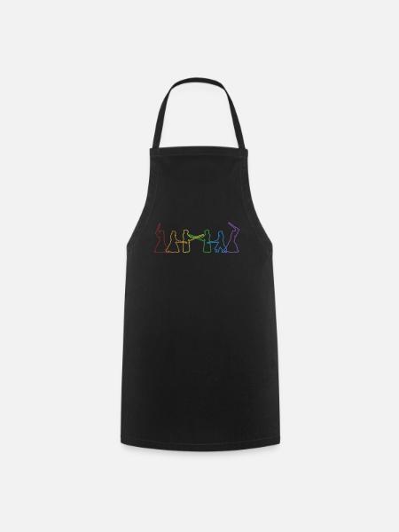 Kendo LGBT Rainbow Kenjusu Kata Shinai Samurai - Cooking Apron - black