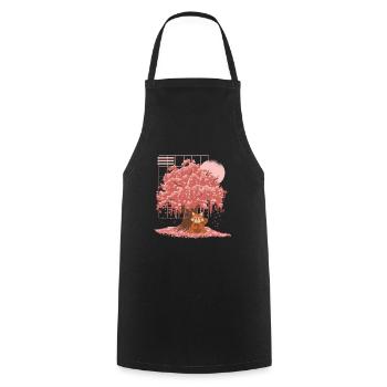 Red Panda Japanese Cherry Blossom Tree - Cooking Apron - black - Front - AI Model Male 185 dark (185cm)