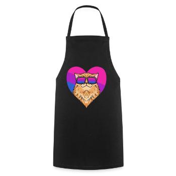 Bisexual Persian Cat Cat Gift - Cooking Apron - black - Front - AI Model Male 185 dark (185cm)