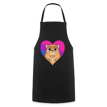 Bisexual Persian Cat Cat Gift - Cooking Apron - black - Front - AI Model Male 185 dark (185cm)
