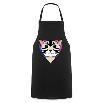 Cadeau de chat bisexuel américain à poil court - Tablier de cuisine - noir - Devant - AI Model Male 185 dark (185cm)