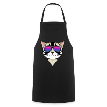 Cadeau bisexuel american shorthair cat - Tablier de cuisine - noir - Devant - AI Model Male 185 dark (185cm)