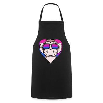 Bisexuell Affe Geschenk - Kochschürze - Schwarz - Vorne - AI Model Male 185 dark (185cm)