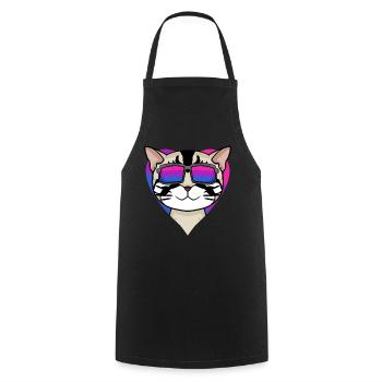 Cadeau bisexuel american shorthair cat - Tablier de cuisine - noir - Devant - AI Model Male 185 dark (185cm)