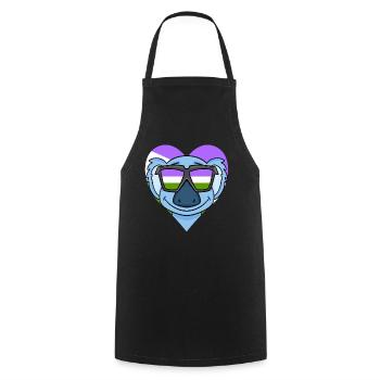 Genderqueer Koala - Tablier de cuisine - noir - Devant - AI Model Male 185 dark (185cm)