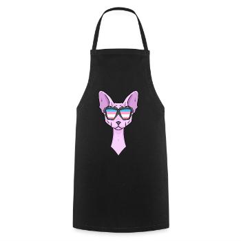 Transgender Transsexuell Sphynx Katze Geschenk - Kochschürze - Schwarz - Vorne - AI Model Male 185 dark (185cm)
