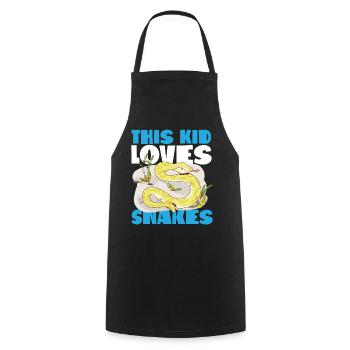 Snake Serpent This Kid Loves - Cooking Apron - black - Front - AI Model Male 185 dark (185cm)