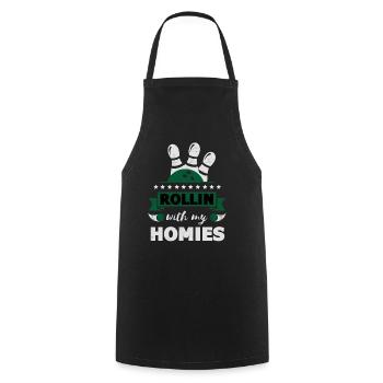 Rollin with my Homies Retro Bowling Gift - Cooking Apron - black - Front - AI Model Male 185 dark (185cm)