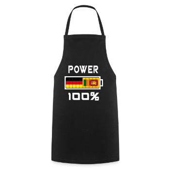 Deutschland und Sri Lanka Power 100% - Kochschürze - Schwarz - Vorne - AI Model Male 185 dark (185cm)
