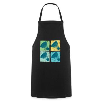Badminton Shuttlecocks Pop Art - Cooking Apron - black - Front - AI Model Male 185 dark (185cm)