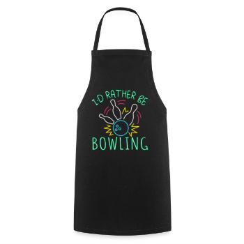 This is my Lucky Bowling Shirt - Do not wash - Cooking Apron - black - Front - AI Model Male 185 dark (185cm)