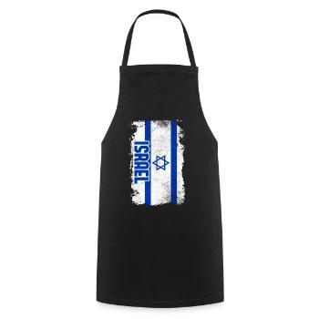 Israel Flag - Cooking Apron - black - Front - AI Model Male 185 dark (185cm)