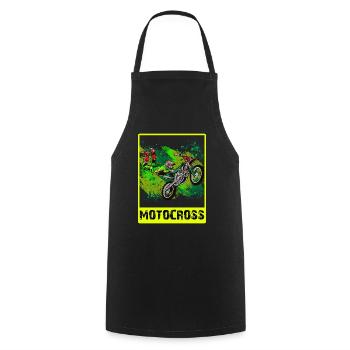 Motocross Tshirt For Men Women Enduro Supermoto - Cooking Apron - black - Front - AI Model Male 185 dark (185cm)