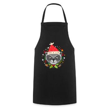 Christmas Raccoon Christmas Gift Xmas - Cooking Apron - black - Front - AI Model Male 185 dark (185cm)