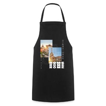 Rome Rome Italy City Skyline Home Love - Cooking Apron - black - Front - AI Model Male 185 dark (185cm)