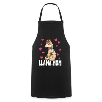Lama Mama Muttertag Mom Mutter Alpaka - Kochschürze - Schwarz - Vorne - AI Model Male 185 dark (185cm)
