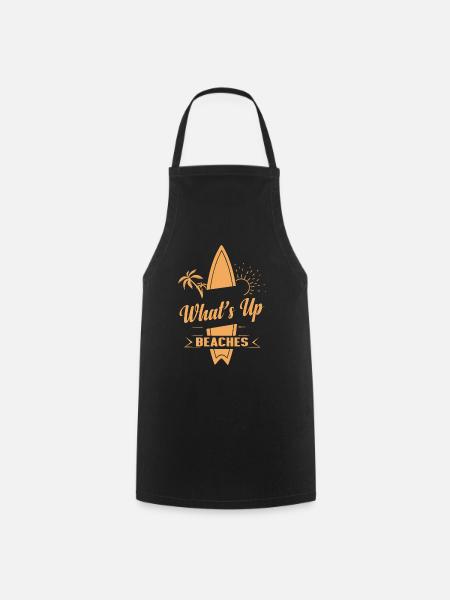 What ́s Up Beaches - Surfeurs - Tablier de cuisine - noir