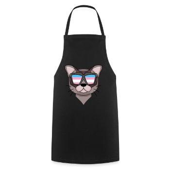 Transgender Transsexual Burma Cat Gift - Cooking Apron - black - Front - AI Model Male 185 dark (185cm)
