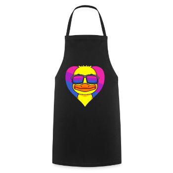 Bisexuell Ente Bisexualität Herz Geschenk - Kochschürze - Schwarz - Vorne - AI Model Male 185 dark (185cm)
