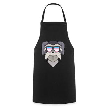 Transgender Transsexuell Schnauzer Hund Geschenk - Kochschürze - Schwarz - Vorne - AI Model Male 185 dark (185cm)