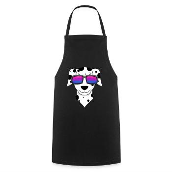 Bisexual Dalmatian Dog Gift - Cooking Apron - black - Front - AI Model Male 185 dark (185cm)