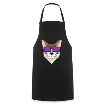 Bisexuell Singapura Katze Geschenk - Kochschürze - Schwarz - Vorne - AI Model Male 185 dark (185cm)