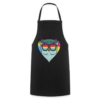 Pansexual Owl Gift - Cooking Apron - black - Front - AI Model Male 185 dark (185cm)