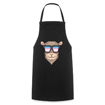 Transgender Transsexuell Alpaka Geschenk - Kochschürze - Schwarz - Vorne - AI Model Male 185 dark (185cm)
