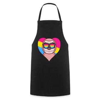 Pansexual Sloth Gift - Cooking Apron - black - Front - AI Model Male 185 dark (185cm)