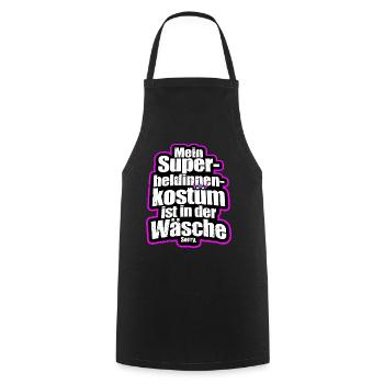 Superheldin Kostüm Ist In Der Wäsche Köln Karneval - Kochschürze - Schwarz - Vorne - AI Model Male 185 dark (185cm)